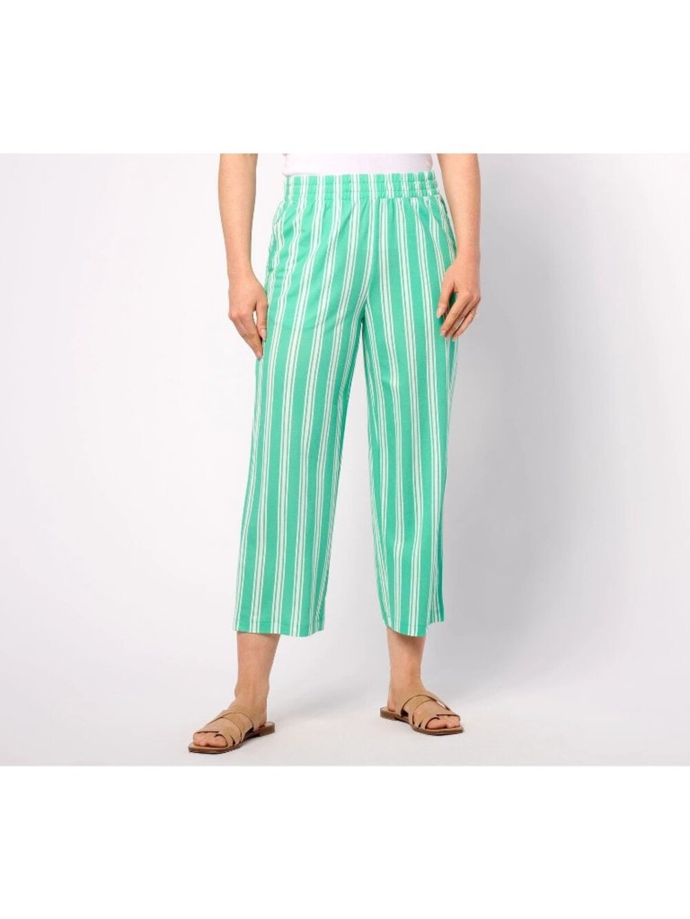 Belle by Kim Gravel Cabana Knit Seaside Stripe Beach Pant Florida Keys XL